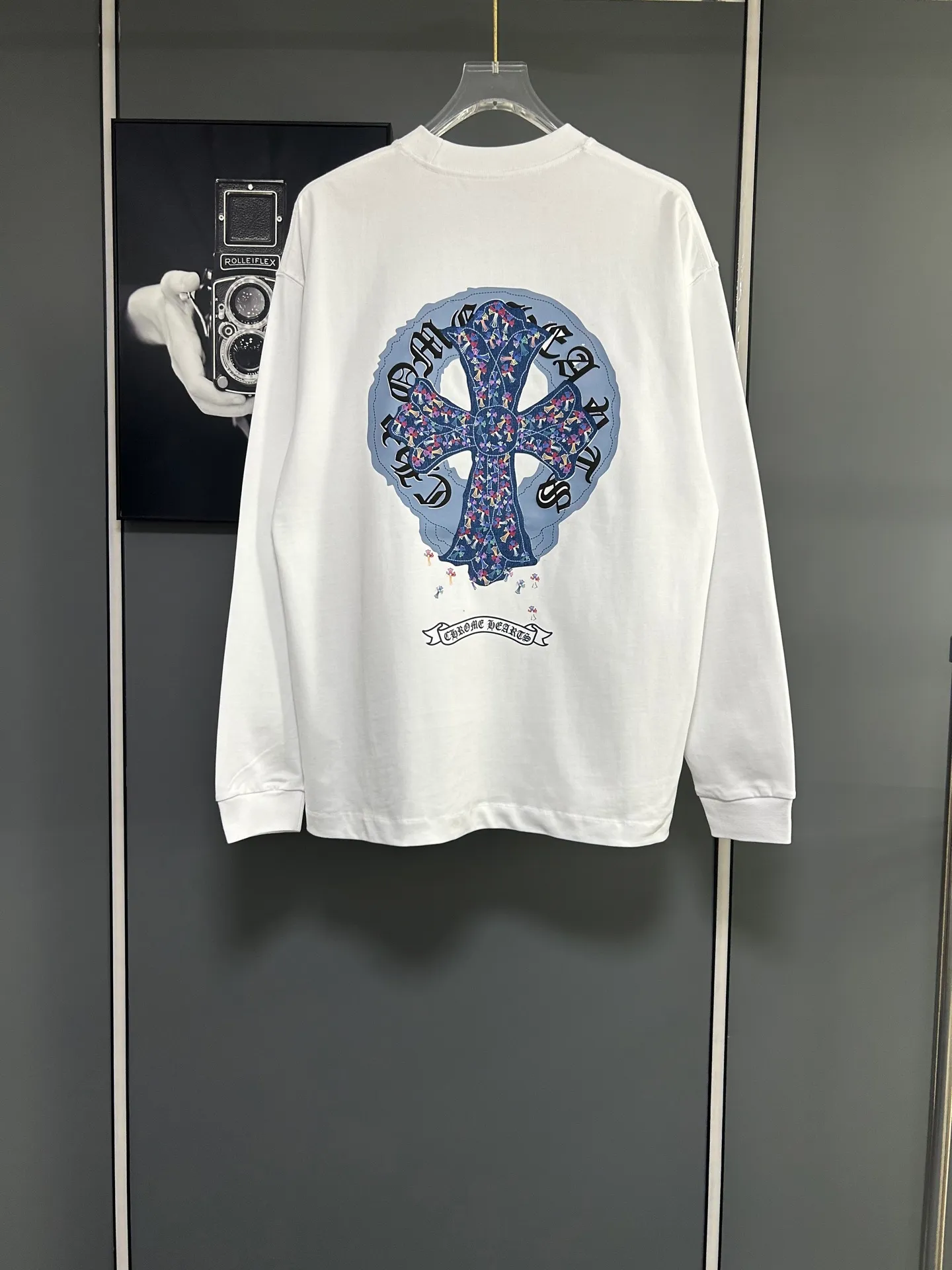P230 2026 new (exclusive) Chrome Hearts autumn and winter limited edition heavyweight high-weight long-sleeved T-shirt, customized Dreamweaver Yayun ribbed cotton designer concept style Fabric: Heavy 380g Size: S M L XL Color: White Black